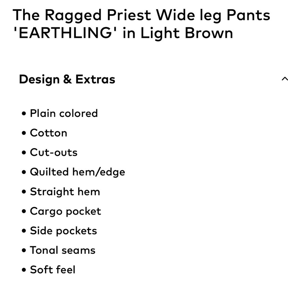 The Ragged Priest Earthling Tan D-Ring Cut Out Waist Baggy Cargo Pants 8 Wide - Picture 2 of 10